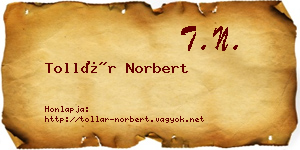 Tollár Norbert névjegykártya